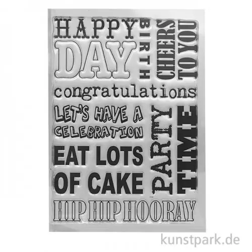 CraftEmotions Clear Stamps - Hintergrund Party, DIN A6 Nur Für Kurze Zeit