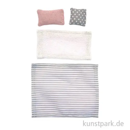 Aktuell Miniatur Bettwäsche, Schlafzimmer Set, 4-teilig