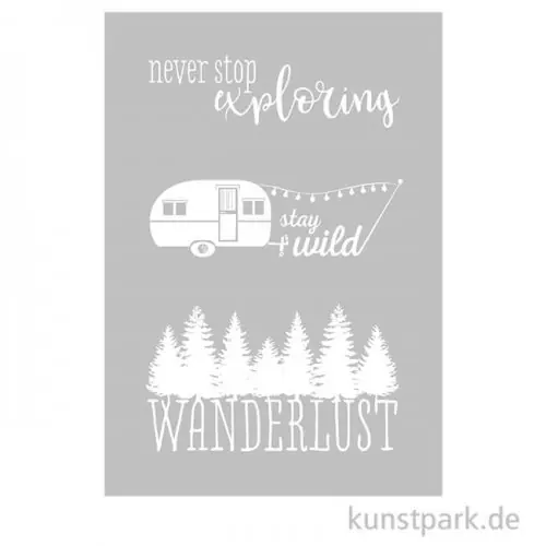 Expressversand Schablone - Wanderlust, mit Rakel, DIN A5