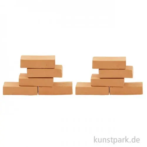 Bestseller Mini Ziegelsteine, Rot, 1,6 x 0,8 x 0,45 cm, 10 Stück