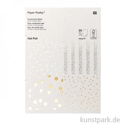 Kostenfreie Lieferung Graukarton Block - Hot Foil, 21 x 29,5 cm