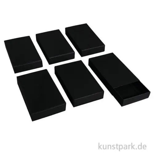Streichholzschachteln, Groß, Schwarz, 11 x 6,5 x 2 cm, 6 Stück Günstig