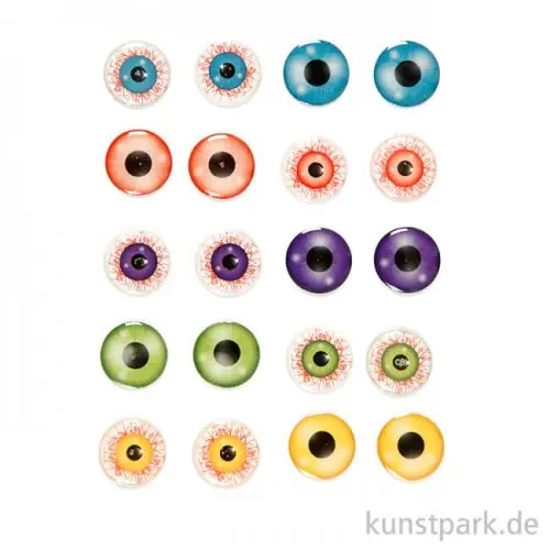 Garantierte Lieferung 3D-Sticker - Augen, selbstklebend, 20 mm, 10 Paar sortiert