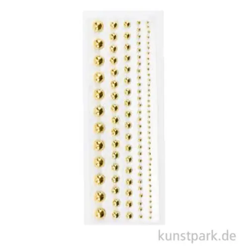 Strasssteine selbstklebend, Gold, 5 Größen, 114 Stück Direktkauf