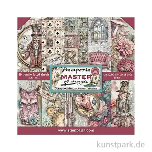 Abverkauf Stamperia Scrapbooking Pad - Master of Magic, 30,5 x 30,5 cm