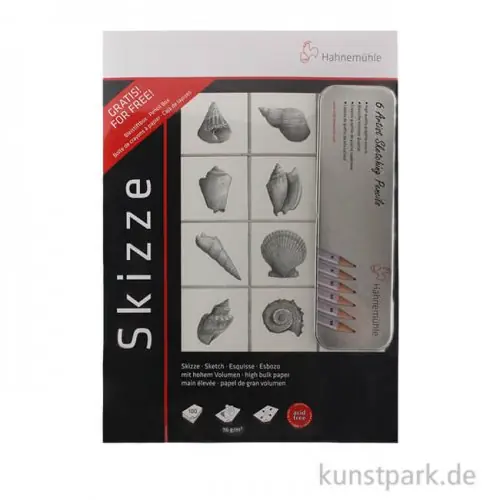 Hahnemühle Zeichenset - 2 Skizzenblöcke A4 (100 Blatt) + 6 Bleistifte Gleich Bestellen