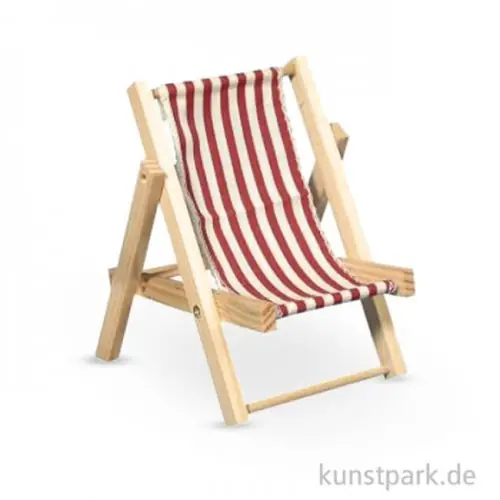 Mini Holz-Sonnenliege Rotgestreift, 14 cm, 1 Stück Top-Angebot