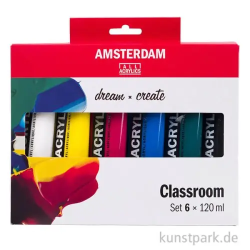 Beliebt Talens AMSTERDAM Acrylfarben Set mit 6 x 120 ml - Mischfarben