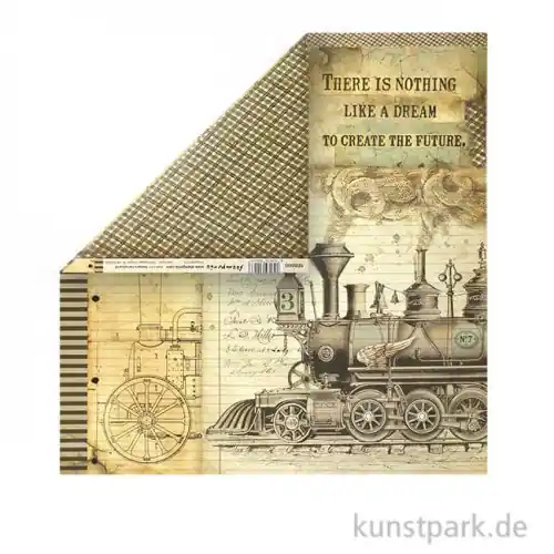 Stamperia Scrappapier - Voyages Fantastiques Stream Train, 30,5 x 30,5 cm Sichere Zahlung