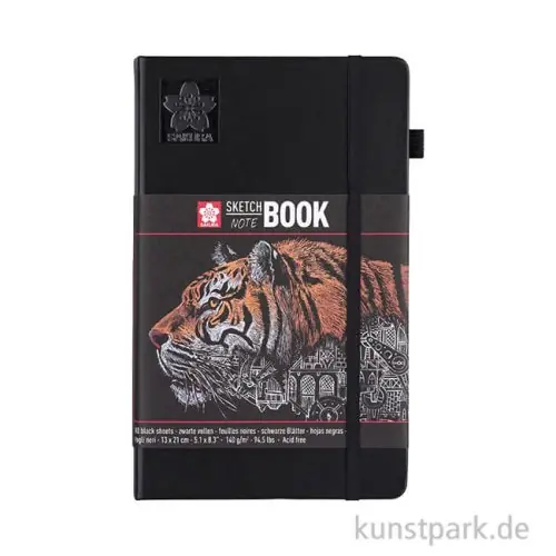 Limited Edition Sakura Skizzenbuch, 80 Blatt, Schwarzes Papier, 140g