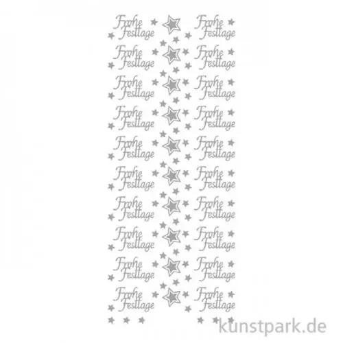 Must-Have Kreativ Sticker - Frohe Festtage, Silber, 10 x 23 cm