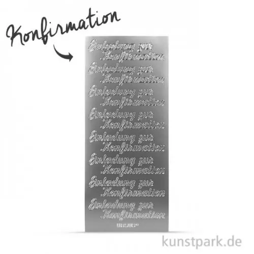 Letzte Chance Kreativ Sticker - Konfirmation, silber, 5 Bögen