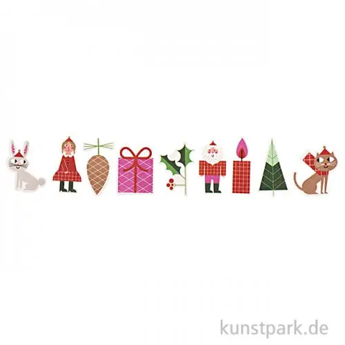 Abverkauf Washi-Sticker - Christmas is in the Air, 10 Designs. 200 Stück