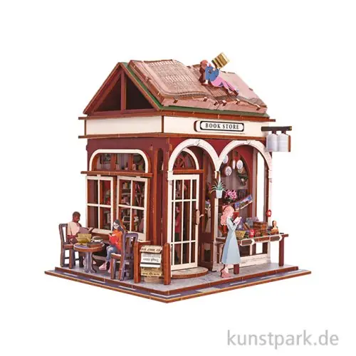 Premium Holzbausatz 3D, Miniatur Buchladen, Book Store