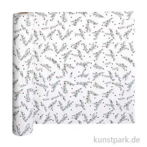 Geschenkpapier - Tannenzweig mit Kugeln, 80 g, 57 cm x 75 m Garantierte Lieferung