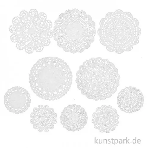 Miniatur Spitzendeckchen, 10 Stück Beliebt