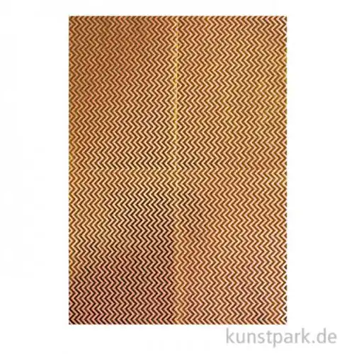 Decoupage Papier - Metallisch Gold Zickzack, 3 Stück Gratis Versand