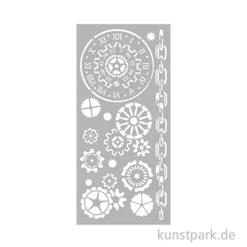 Handgefertigt Stamperia Schablone - Voyages Fantastiques Mechanisms, 12 x 25 cm