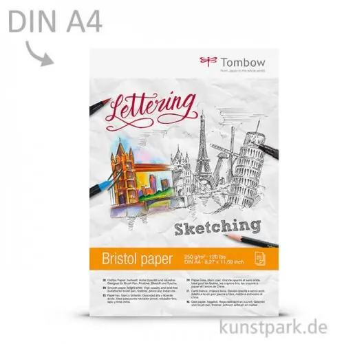 Hochwertig Tombow Zeichenblock Bristol, 25 Blatt, 250g, DIN A4