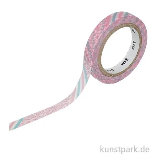 MT Masking Tape Pink Flower Stripe, 7 mm, 7 m Rolle Jetzt Kaufen