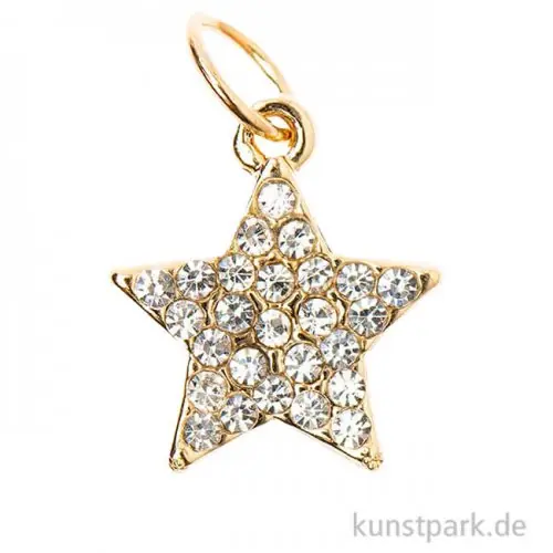 Preis Gesenkt Schmuck-Anhänger - Stern mit Strass, Gold