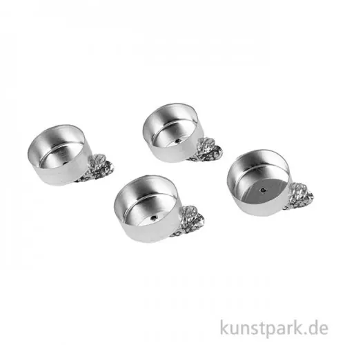 Super-Preis Baumkerzenhalter für Teelichter, Silber, 4 Stück