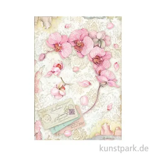 Stamperia Reispapier - Orchids and Cats Pink Orchid, DIN A4 Heute Kaufen