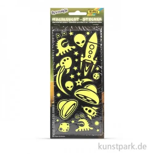 Nachtleucht-Sticker - Spacenight, 10 x 23 cm, 2 Blatt sortiert Echt
