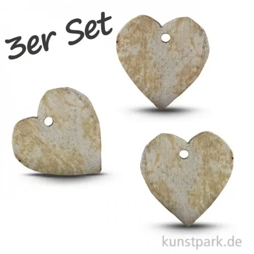 Rabatt Speckstein Anhänger - Herz, 3-er Set