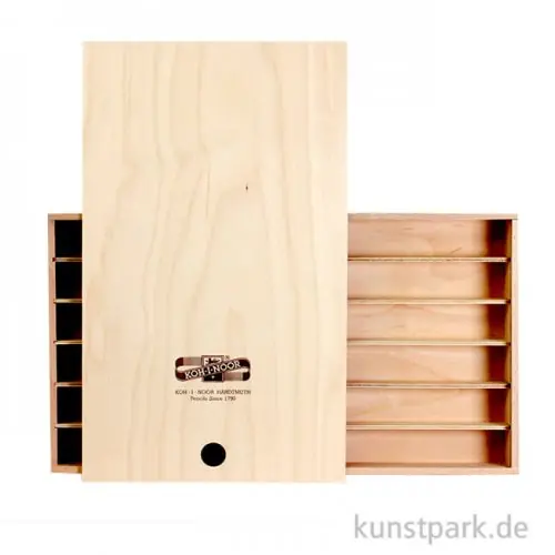 Sofort Bestellen Koh-I-Noor Holzkasten mit Schiebedeckel und Facheinteilung