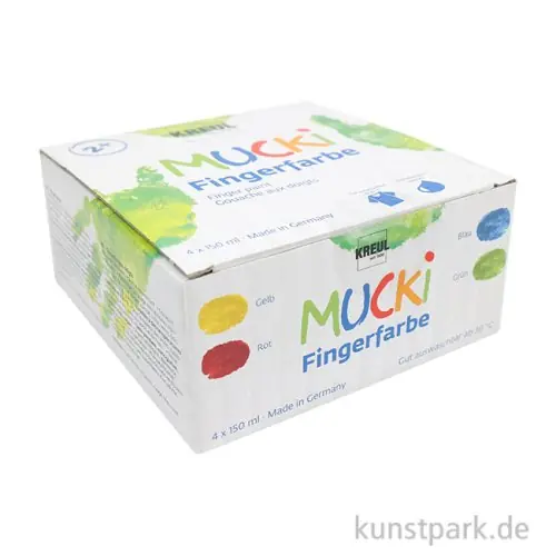 Zertifiziert MUCKI Fingerfarben Set - 4 x 150 ml
