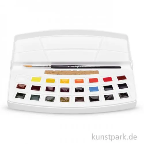 Talens VAN GOGH Aquarell Kunststoffbox Botanische Farben 24 halbe Napf Preis Gesenkt