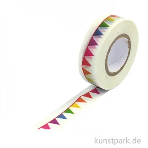 Motiv-Klebeband Washi Tape - Party Wimpel, 15 mm, Rolle 15m Rabatt