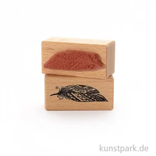 Super-Preis Stempel - Boho-Feder, 3 x 6 cm