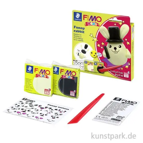 FIMO Kids Modellierset - Funny Rabbit, 2 x 42 g + Zubehör Heute Kaufen
