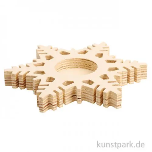 Heute Kaufen Teelichthalter Schneeflocke, Holz, 150 x 150 x 18 mm