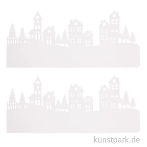 Papier Silhouette Bergdorf, Weiß, 30,7 x 13,3 cm, 2 Stück Gleich Bestellen
