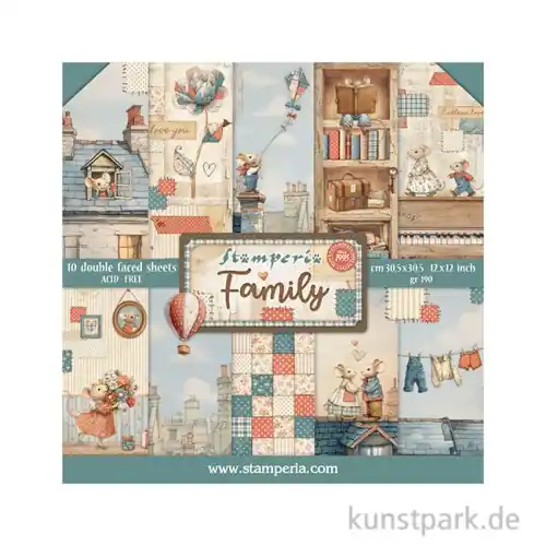 Begrenztes Angebot Stamperia Scrapbooking Pad - Family, 30,5 x 30,5 cm