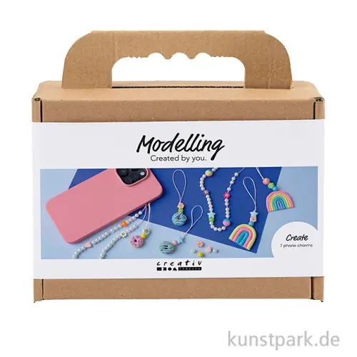 Mini Bastelset - Anhänger Modellieren, Donut + Regenbogen Rabatt