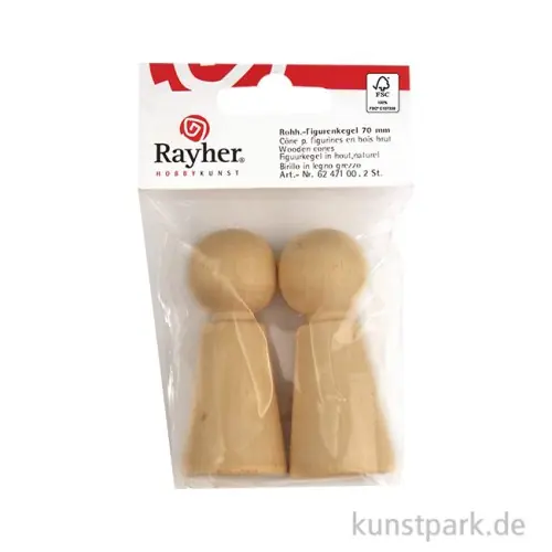 Figurenkegel, Rohholz, 70 mm, 2 Stück Super-Preis