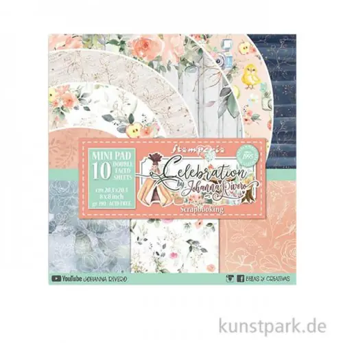 Preisknaller Stamperia Scrapbooking Pad - Celebration, 20,3 x 20,3 cm, 10 Blatt