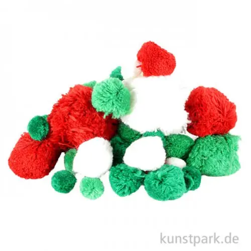 Pompon-Mix - Klassische Weihnachten, 60 Stück sortiert Nur Heute