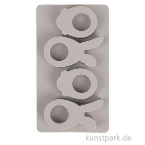 Knallerangebot Silikon Gießform - Happy Egg, 4 Motive, 14,5 x 26 x 2 cm