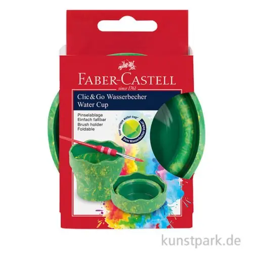 Solange Der Vorrat Reicht Faber-Castell CLIC&GO Wasserbecher Grün Marble