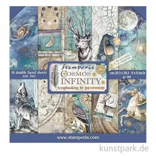 Stamperia Scrapbooking Pad - Cosmos Infinity 20,3 x 20,3 cm Handgefertigt