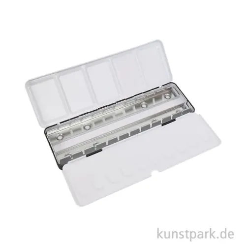 Geprüft Aquarell-Leerkasten aus Metall für 24 halbe oder 12 ganze Näpfe