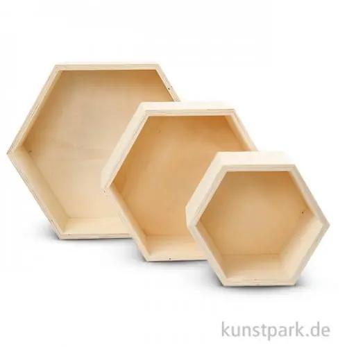 Kostenloser Rückversand Aufbewahrungsboxen Sperrholz - 3 Waben