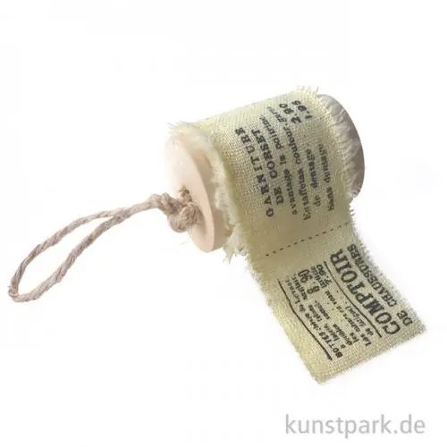 Wochenendangebot Stoffband - News, Naturfarben, 40 mm x 90 cm
