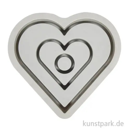 Rabatt Silikon Gießform - Kerzenständer Herz, 15,9 x 15 x 2,5 cm