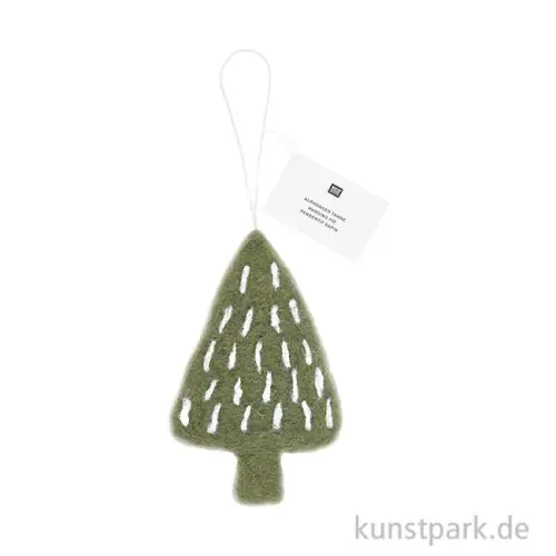 Solange Der Vorrat Reicht Weihnachtsanhänger Tanne, Handgefilzt, Grün, 10,5 x 6 x 1,3 cm